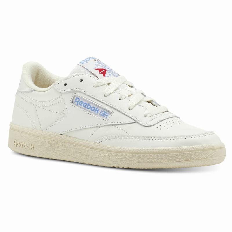 Tenisi Reebok Club C 85 Dama Albi/Albastri Romania MI5037QW